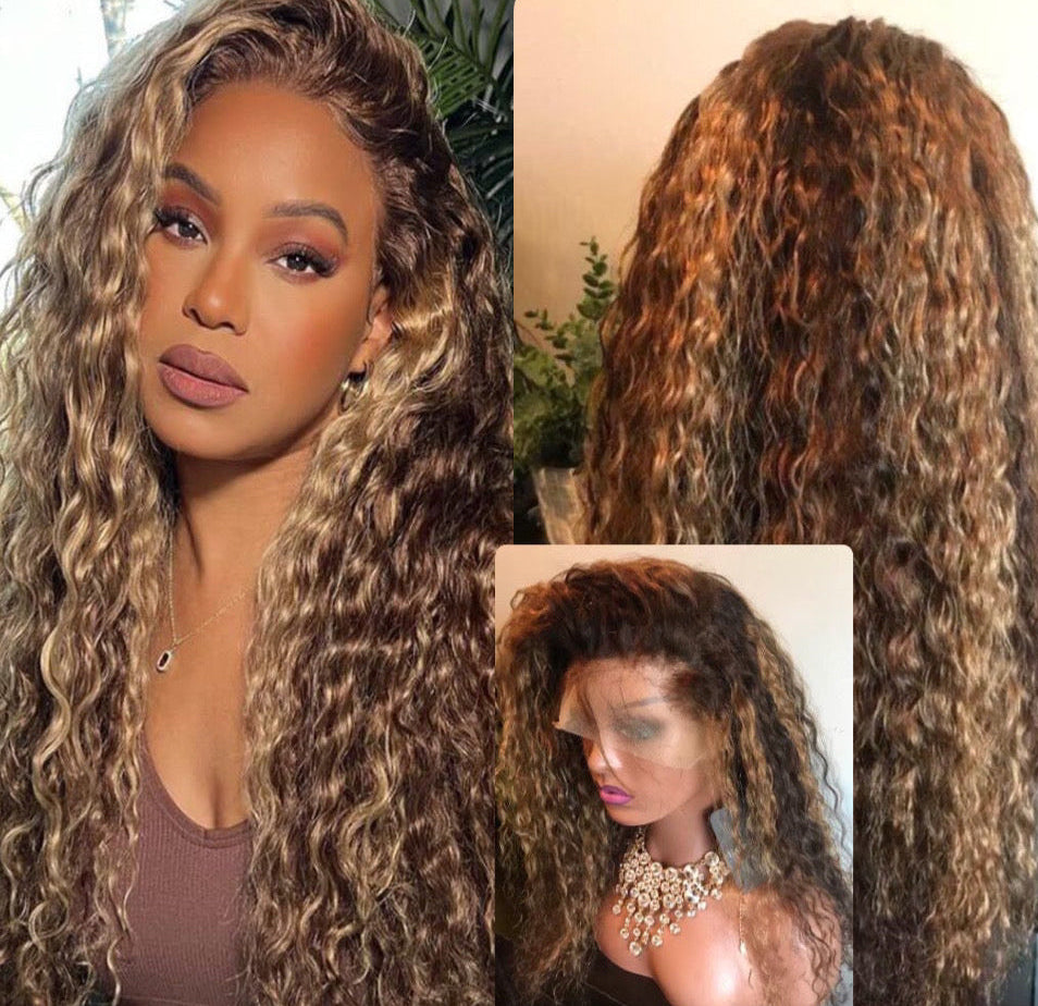 ✨Transparent Lace Frontal Vibrant Color Wigs. Pre-plucked 12A Grade 99J Deep Wave Curly Wave Wigs, Loose Wave wigs in 100% Premium Human Hair!