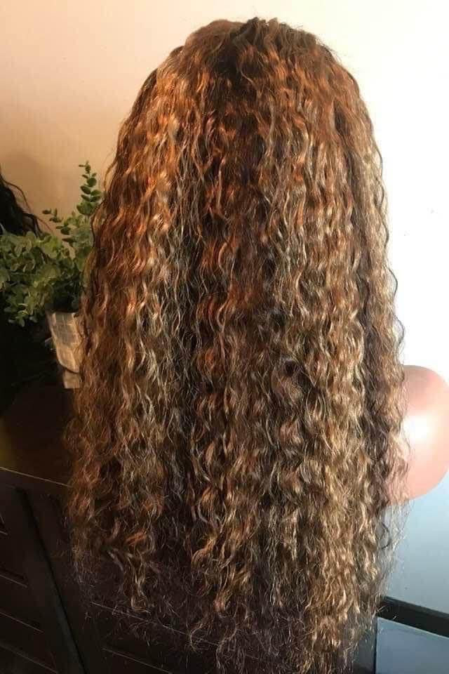 13x4 4/27 Highlight Water Wave Lace Frontal Wig
