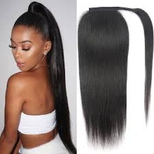 #1B Natural Black Straight Ponytail Grade 12A 100% Brazilian Virgin Human Hair 100 Grams