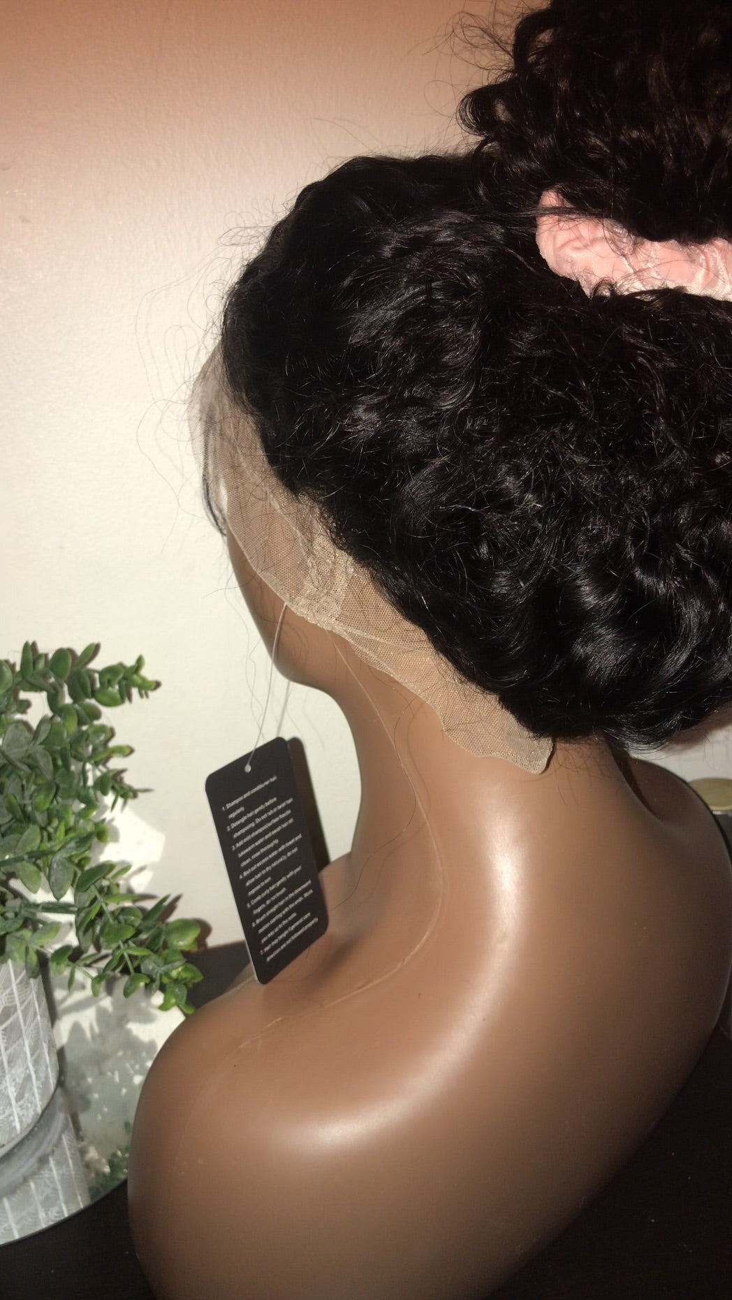 360 Drawstring Glueless Wig | Transparent Lace Curly Wave | 100% Brazilian Human Hair | 20"–30"