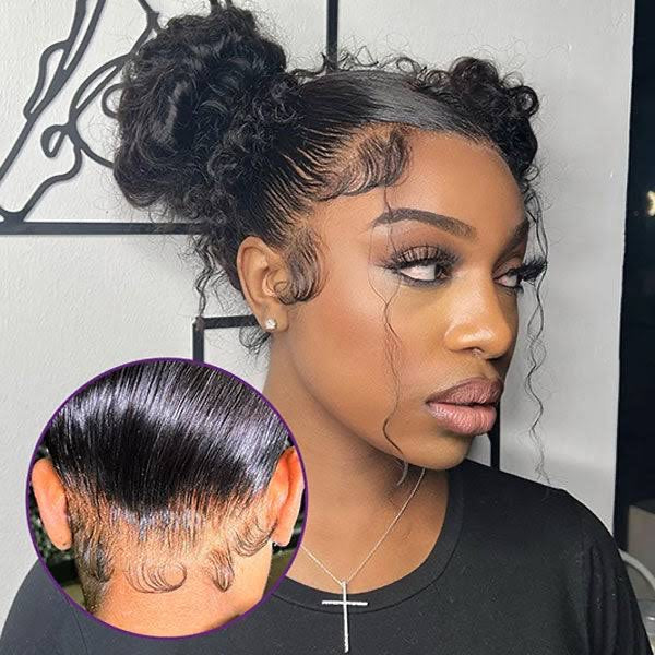 Free Shipping ✈️ 360 #1B Black Water Wave Wig Hair@Lu Swiss lace wigs are made of Transparent lace with small knots to create a perfectly natural-looking hairline. Premium lace with seamless blending that can fit any skin tone with ease.