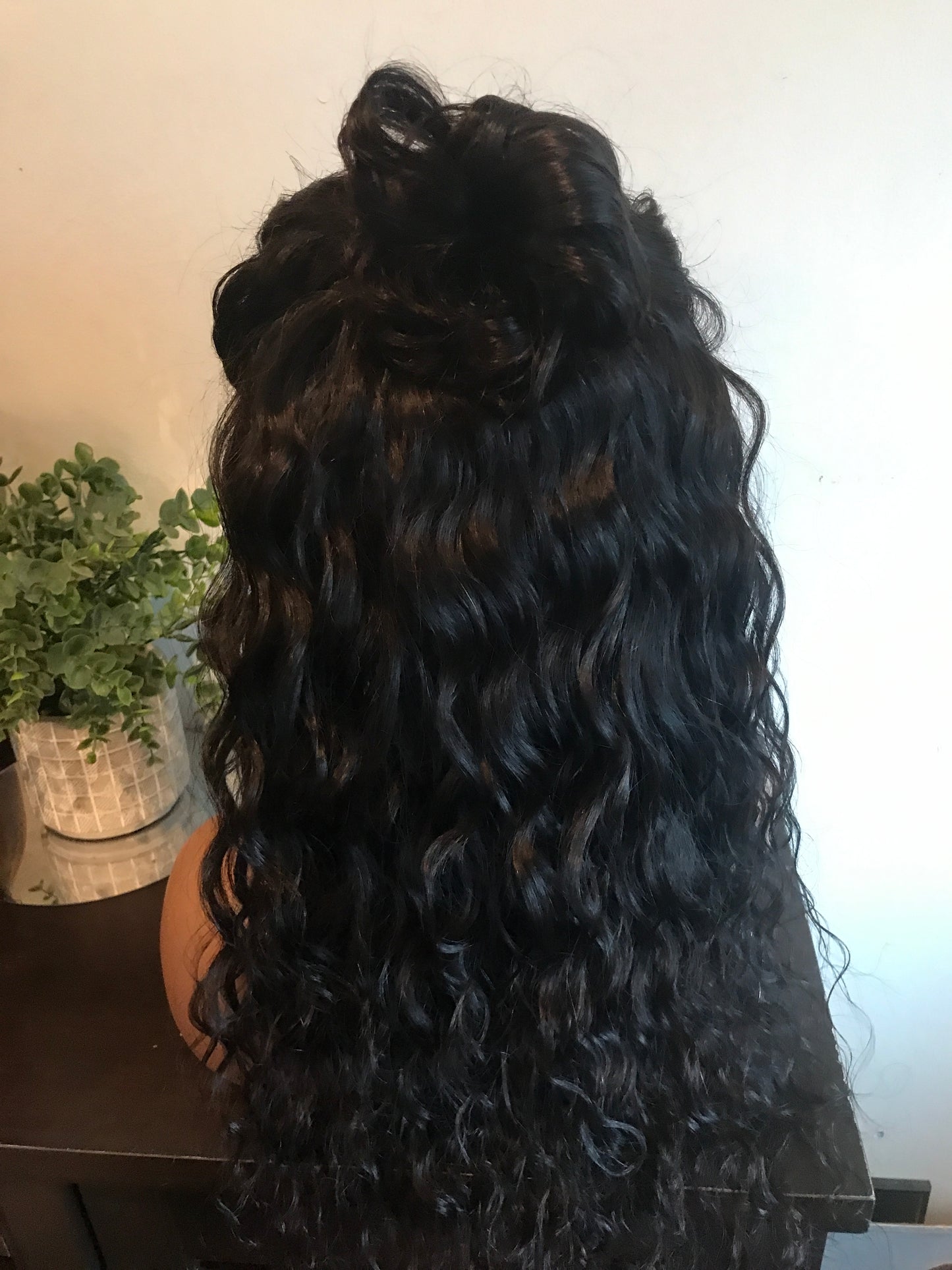 Free Shipping ✈️ 360 #1B Black Water Wave Wig Hair@Lu Swiss lace wigs are made of Transparent lace with small knots to create a perfectly natural-looking hairline. Premium lace with seamless blending that can fit any skin tone with ease.