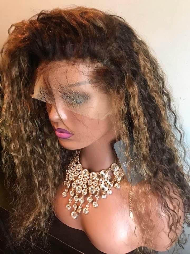 13x4 4/27 Highlight Water Wave Lace Frontal Wig