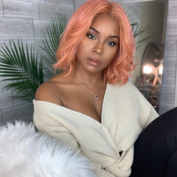 13x4 Pink Straight Lace Frontal Bob Wig