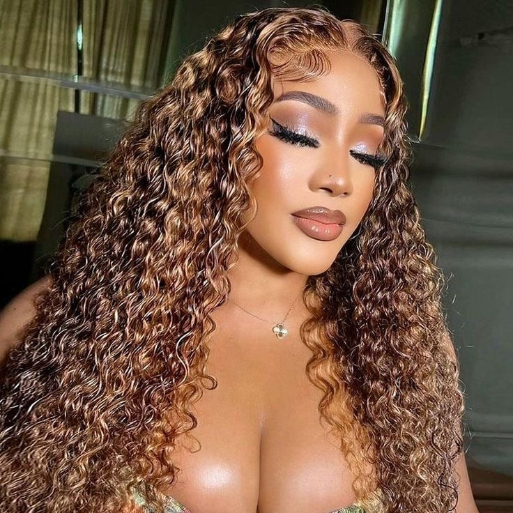 13x4 4/27 Highlight Water Wave Lace Frontal Wig