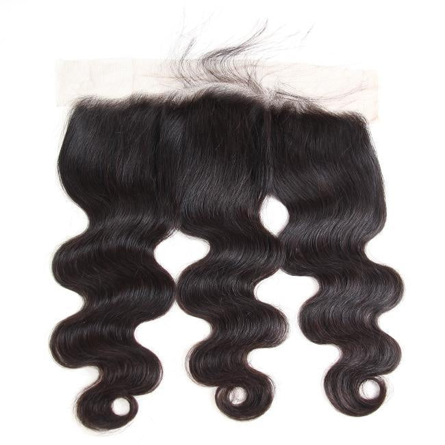 #1B Black 13x4 Frontal Swiss Lace Body Wave Grade 12A 100% Brazilian Virgin Human Hair