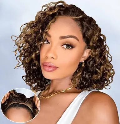 13x4 Glueless Colored Curly Bob Wig | Wave Bob Wig | HD Lace Frontal Wig | Grade 12A |100% Premium Human Hair