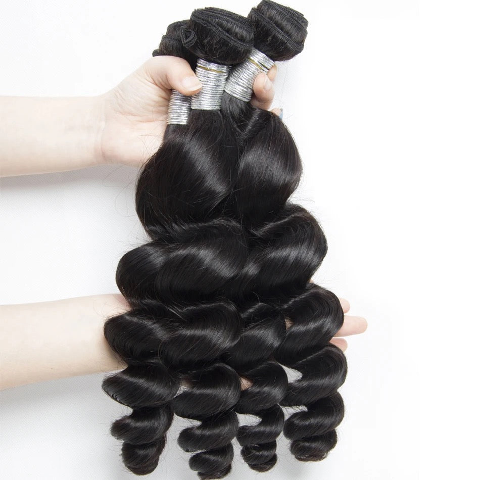 Loose Wave Bundle #1B 100 Grams Grade 12A 100% Raw Virgin Cuticle Aligned One Donor!