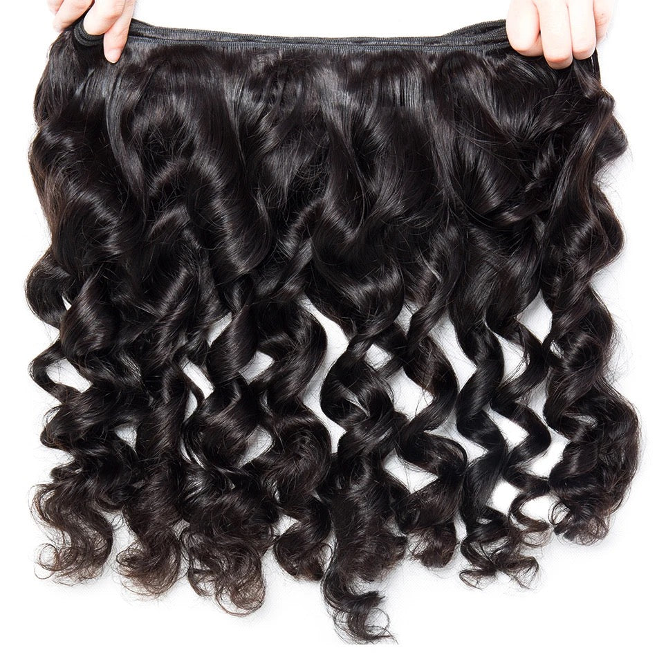 Loose Wave Bundle #1B 100 Grams Grade 12A 100% Raw Virgin Cuticle Aligned One Donor!