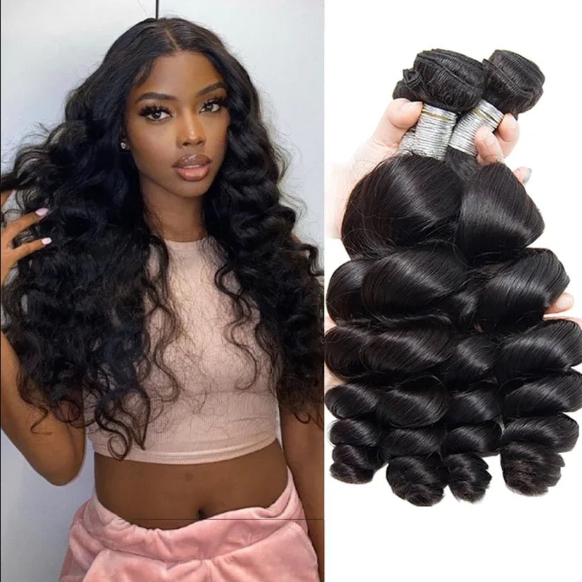 Loose Wave Bundle #1B 100 Grams Grade 12A 100% Raw Virgin Cuticle Aligned One Donor!