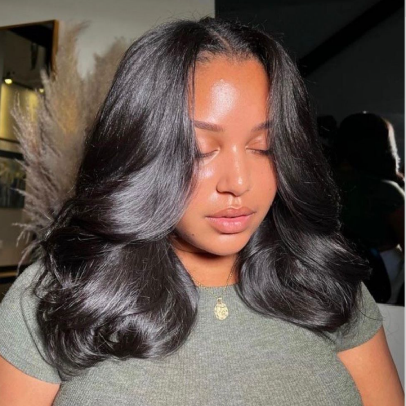 5x5 #1B Black Closure Bob Wig