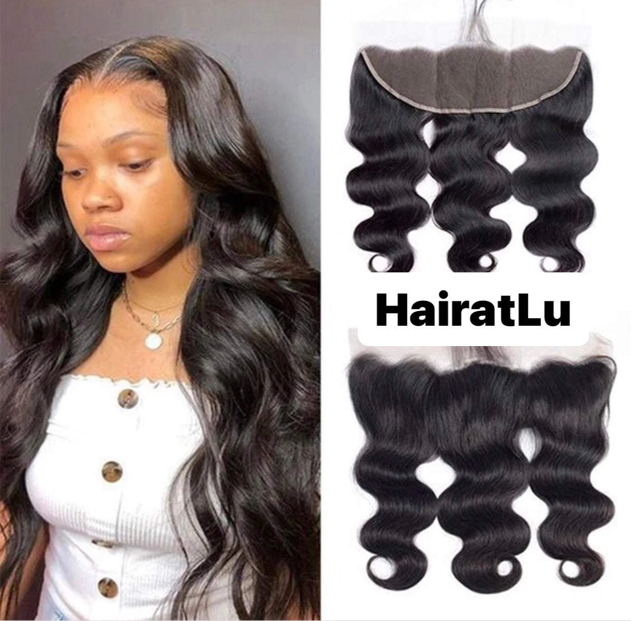 #1B Black 13x4 Frontal Swiss Lace Body Wave Grade 12A 100% Brazilian Virgin Human Hair