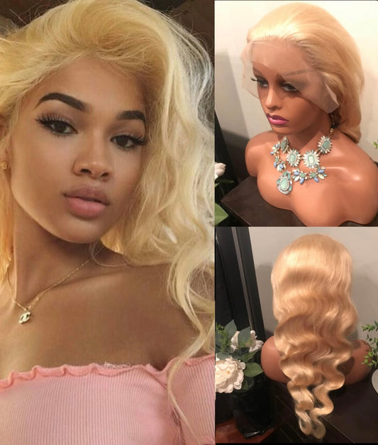 13x4 Blonde #613 Lace Frontal Wig | Straight and Body Wave | Transparent Swiss Lace | 100% Raw Brazilian Human Hair