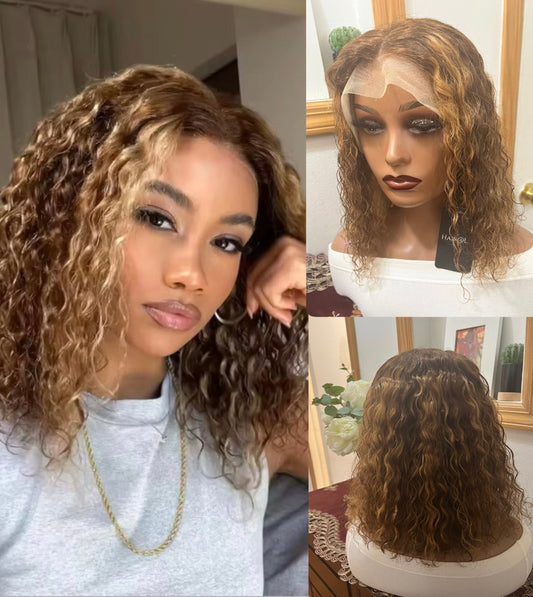 13x4 Highlight Glueless HD Lace Frontal Wig | Color 4/27 | 100% Human Hair