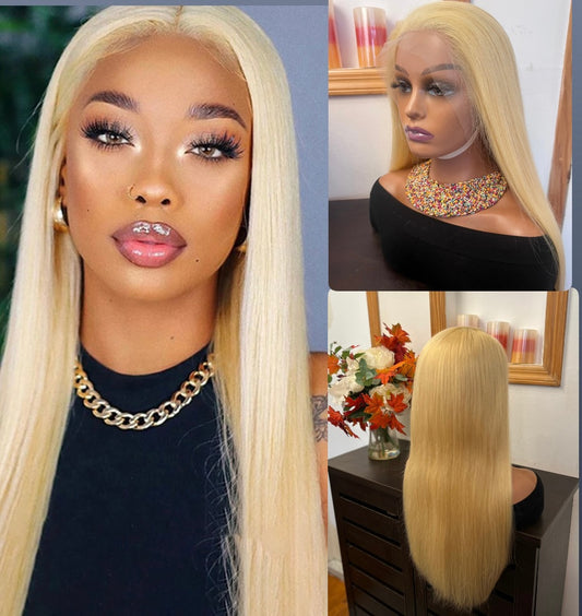 13x4 Blonde #613 Lace Frontal Wig | Straight and Body Wave | Transparent Swiss Lace | 100% Raw Brazilian Human Hair