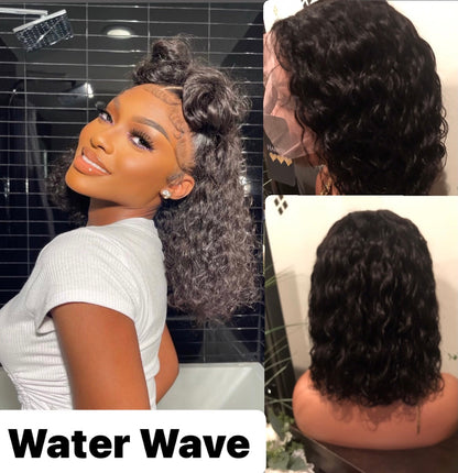 13x4 Swiss Transparent Lace Frontal Bob Wigs | Deep Wave, Water Wave & Loose Wave | 12A 100% Virgin Human Hair