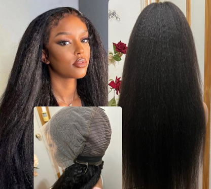 ✨13x4 Realistic 4C edge wigs! In Body Wave and straight available in transparent lace Grade 12A 100% Premium Human Hair!