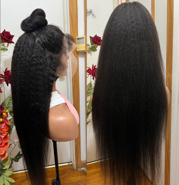 13x4 #1B Brazilian Loose Deep Wave, Deep Wave, Kinky Curly, Kinky Straight, Water Wave, Loose Wave, Italian Curly Glueless HD Lace Grade 12A Frontal Wig without Baby Hair 100% Virgin Human Hair!