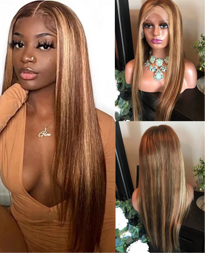 ✨13x4 Glueless Highlight Transparent Lace Frontal Wig Pre-plucked 12A Grade Straight & Body Wave100% Premium Human Hair!