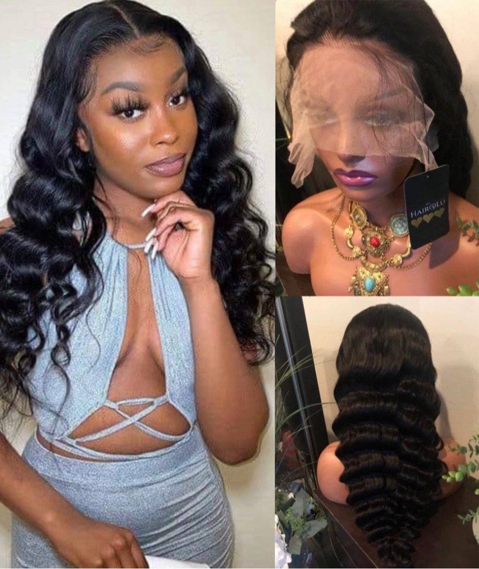 ✨13x4 Grade 12A Transparent Glueless Lace Frontal Straight & Body Wave 100% Premium Human Hair!