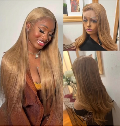 ✨13x4 Glueless Transparent Lace Frontal Wig Pre-plucked 12A Grade color Straight & Body Wave wigs in 100% Premium Human Hair!