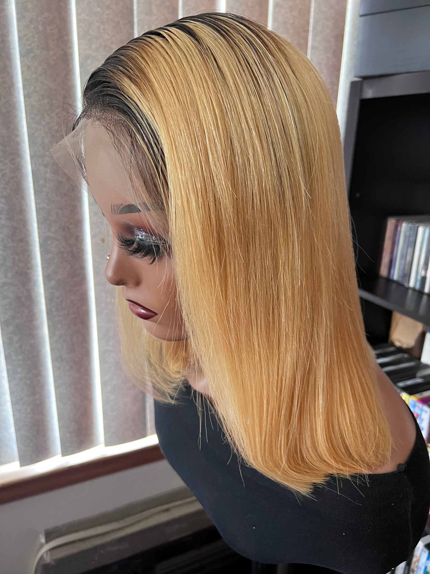 13x4 Brazilian Straight Bobs Ombré 4/30 Transparent Full Lace Frontal Wig Grade 12A 100% Human Hair