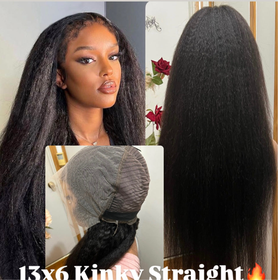 13x6 Deep Curly Human Hair Lace Front Wig with Natural 4C Hairline