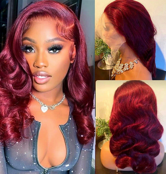 ✨13x4 Glueless Transparent Lace Frontal Wig Pre-plucked 12A Grade color Straight & Body Wave wigs in 100% Premium Human Hair!