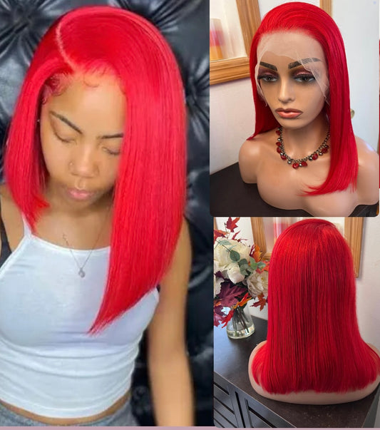 ✨13x4 Glueless Vibrant Color Bobs HD Full Lace Frontal Wig Pre-plucked Grade 12A Straight & Body Wave 100% Premium Human Hair!