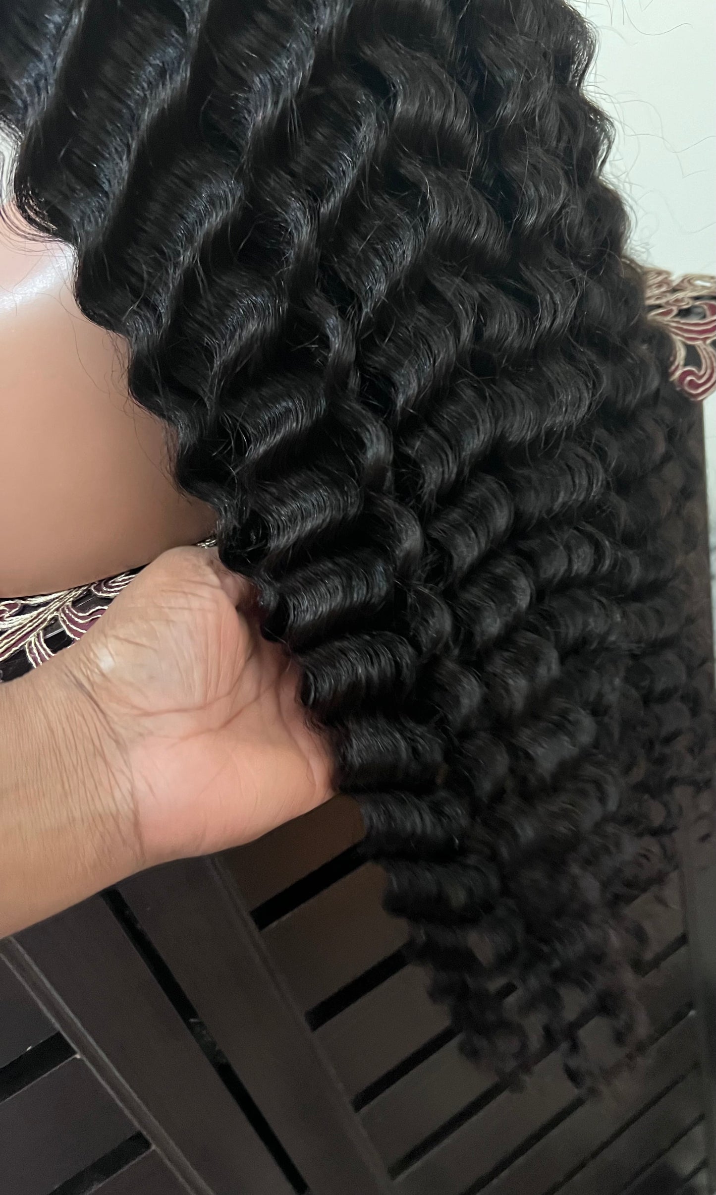13x6 #1B Deep Wave Swiss Full Lace Grade 12A Frontal Wig 100% Virgin Human Hair