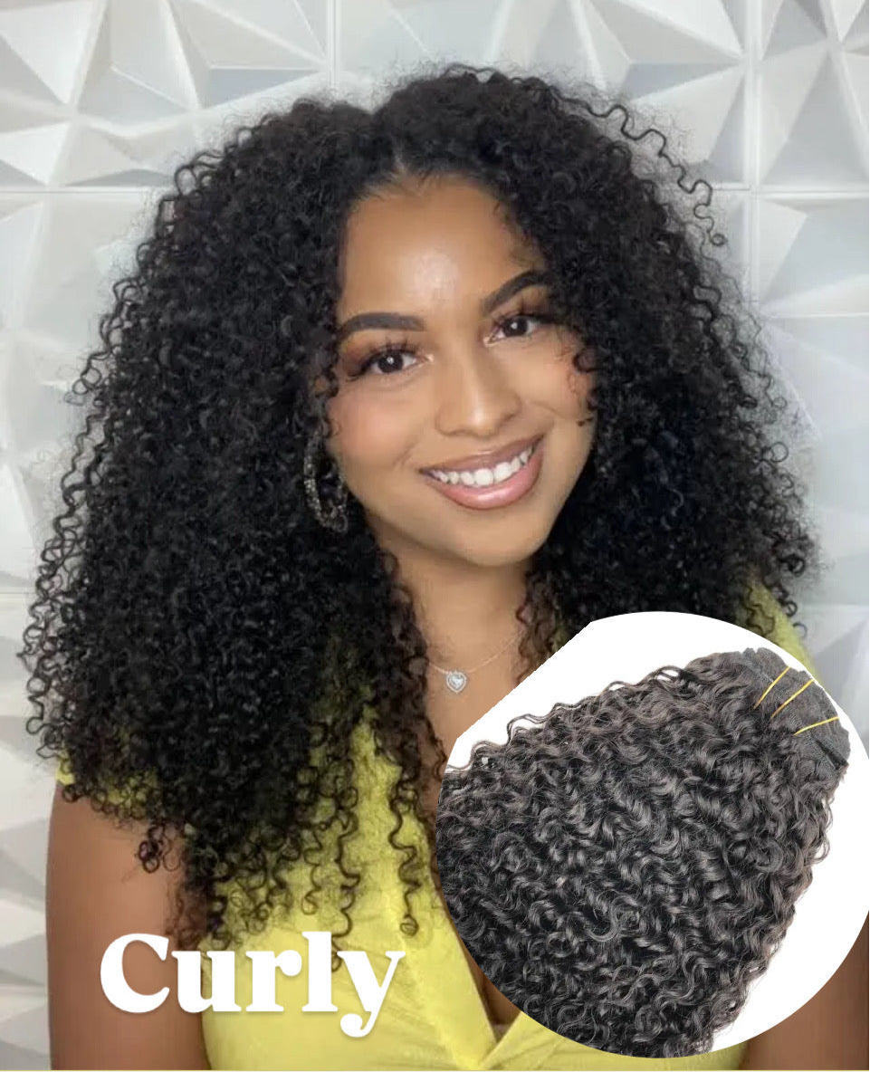 ✨Kinky Curly, 3A-3C Curly, & Deep curl Clipins Extension 150 Grams Grade 15A,100% Premium Human Hair with cuticle Intact!