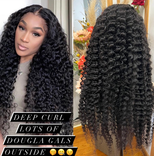 13x6 #1B Brazilian Loose Deep Wave, Deep Wave, Kinky Curly, Kinky Straight, Water Wave, Loose Wave, Italian Curly Glueless Transparent Lace Grade 12A Frontal Wig without Baby Hair 100% Virgin Human Hair!!