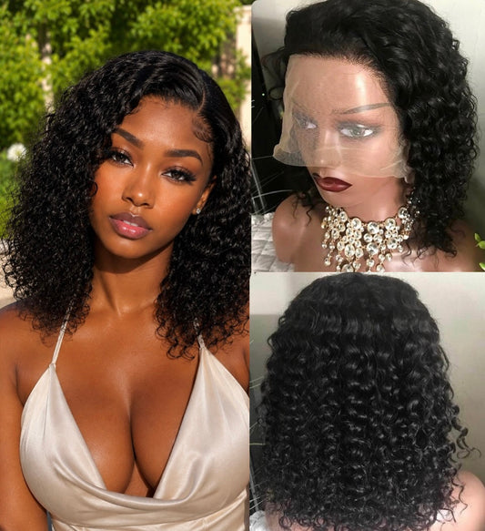 13x4 Swiss Transparent Lace Frontal Bob Wigs | 12A 100%  Brazilian  Human Hair