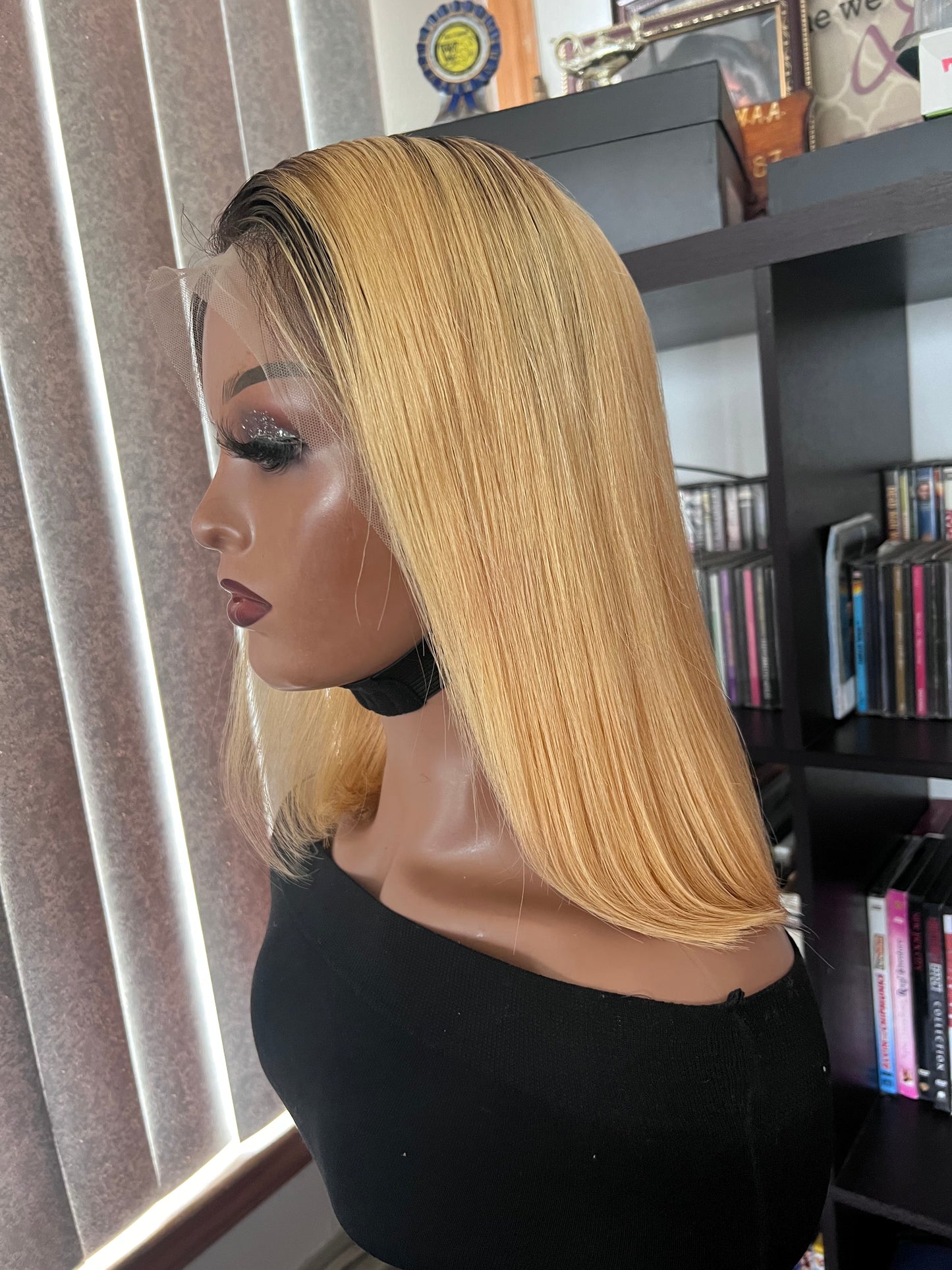 13x4 Brazilian Straight Bobs Ombré 4/30 Transparent Full Lace Frontal Wig Grade 12A 100% Human Hair