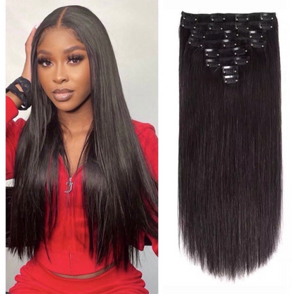 ✨Lace Straight & Body Wave Clip-ins Extension Bundle 150 Grams Grade 15A 100% Premium Human Hair!
