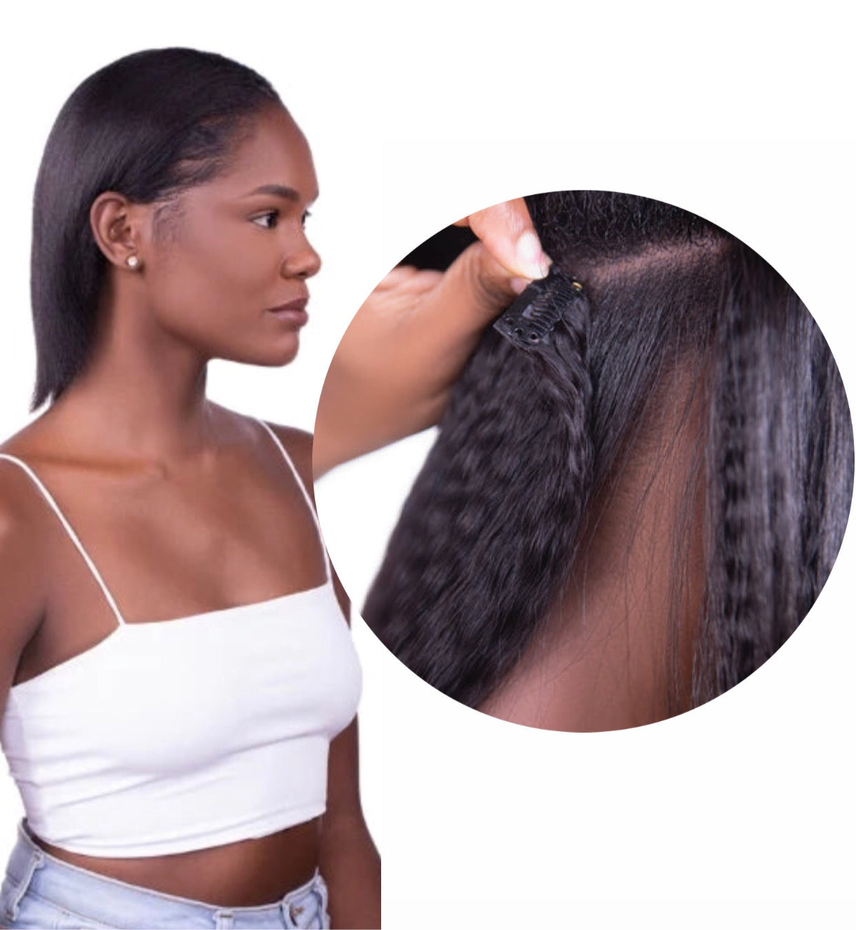 ✨Jerry Curly, Afro Curly & Yaki Straight Lace Clip-ins Extension Bundle 150 Grams Grade 15A 100% Premium Human Hair with cuticle Intact!