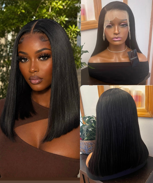 13x6 Glueless Transparent Lace Frontal Bob Wig | Grade 12A 100% Human Hair | Pre-Plucked | Straight & Body Wave | HairatLu