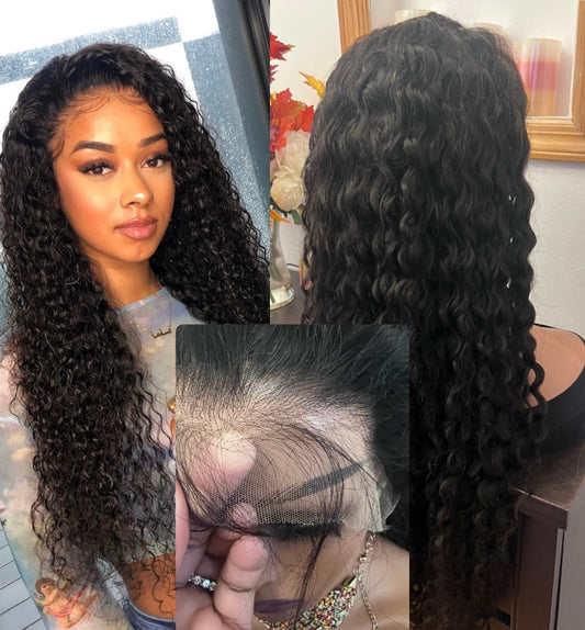 13x4 Transparent Glueless Lace Front Wig | Grade 12A Human Hair – Italian Curly, Kinky Straight, Deep Curl & More