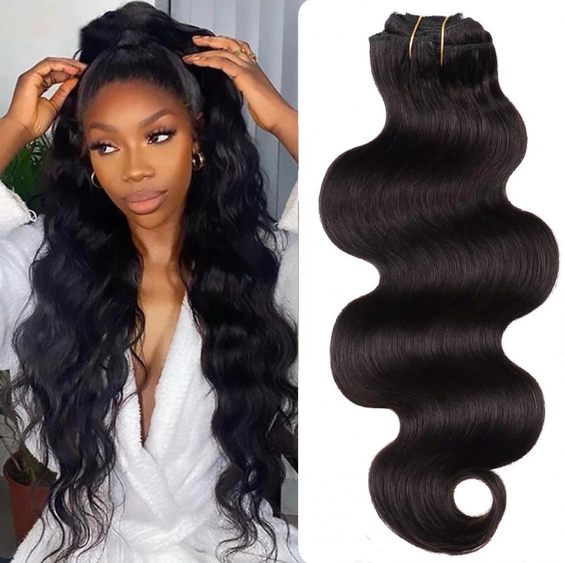 ✨8 Pcs Body Wave & Straight Clip-ins Extension 100 Grams 12A Grade 100% Premium Human Hair!