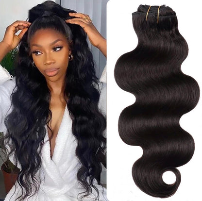 ✨8 Pcs Body Wave & Straight Clip-ins Extension 100 Grams 12A Grade 100% Premium Human Hair!