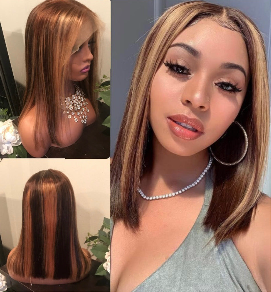 ✨ 13x4 Glueless HD Frontal Wig  in Straight and Body Wave in Highlights 100% Premium Human Hair!