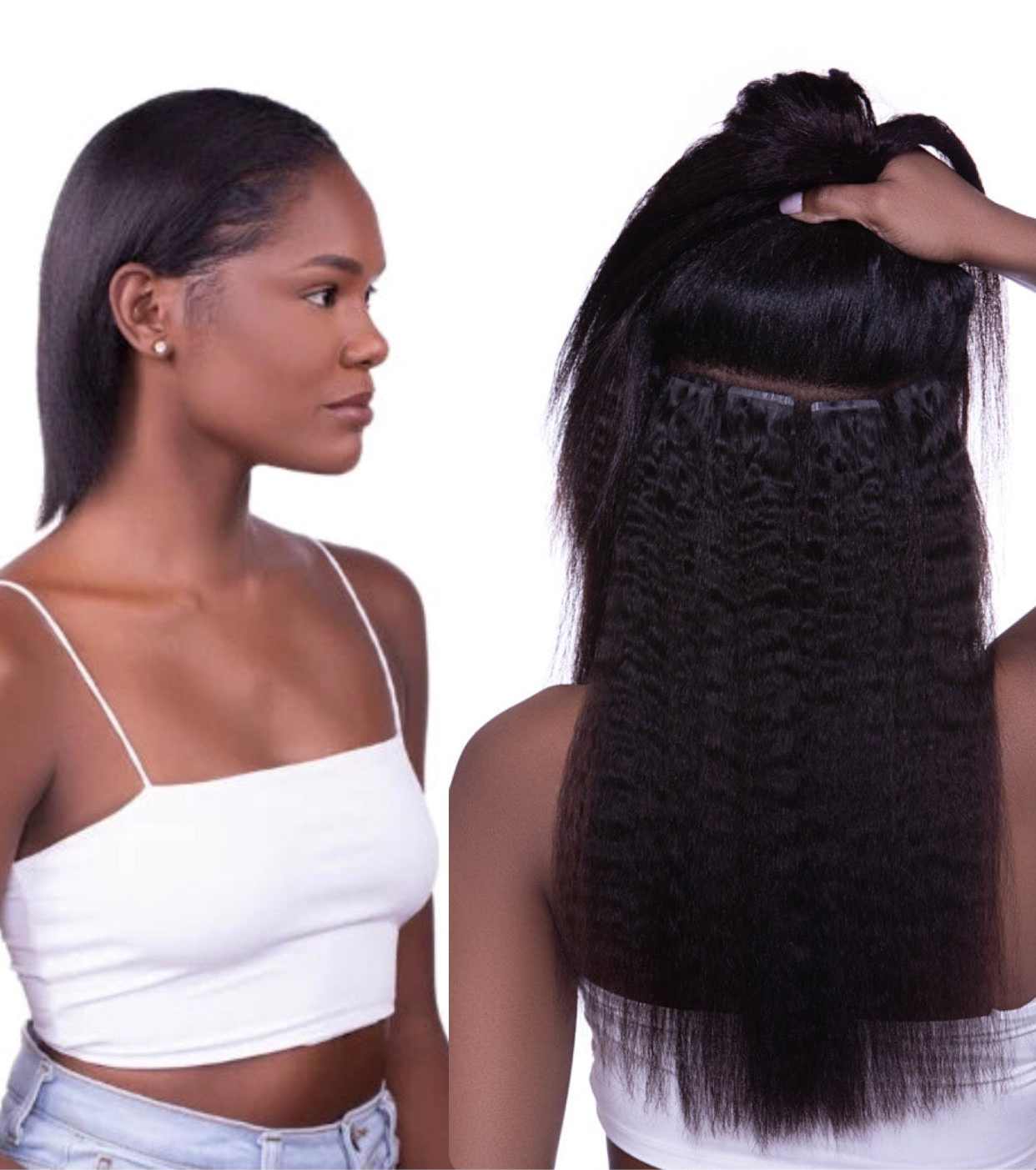 ✨Jerry Curly, Afro Curly & Yaki Straight Lace Clip-ins Extension Bundle 150 Grams Grade 15A 100% Premium Human Hair with cuticle Intact!