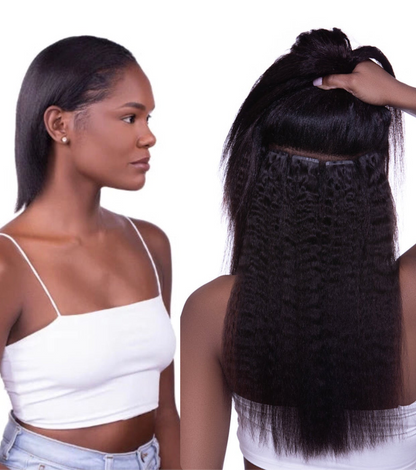 ✨Jerry Curly, Afro Curly & Yaki Straight Lace Clip-ins Extension Bundle 150 Grams Grade 15A 100% Premium Human Hair with cuticle Intact!