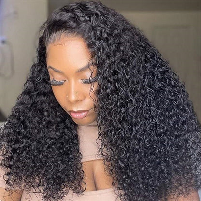 Free Shipping ✈️ 360 #1B Black Jerry Curl Wig Hair@Lu Swiss lace wigs are made of Transparent lace with small knots to create a perfectly natural-looking hairline. Premium lace with seamless blending that can fit any skin tone with ease.