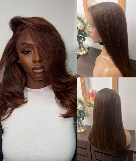 Human Hair Lace Frontal Bob Wig Glueless | 13x4 HD Lace | Pre-Plucked Virbrant Color Straight & Body Wave | 12A Brazilian