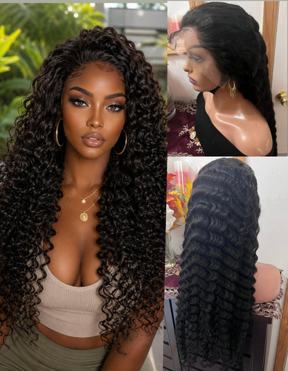 13x4 HD Lace Frontal Wig Deep Wave Human Hair | Glueless Pre-Plucked | 16"–30" | HairatLu