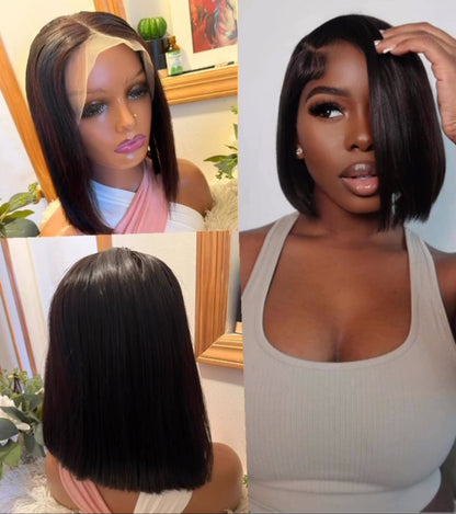 ✨13x4  1B Glueless Transparent Full Lace Frontal Wig Grade 12A Pre-plucked Straight & Body Wave Bob 100% Premium Human Hair!