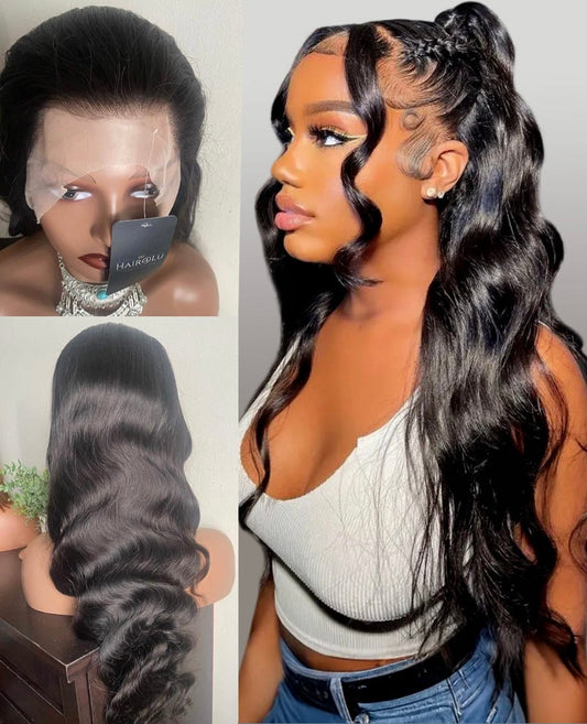 ✨360 Draw-String Glueless HD Lace Straight & Body Wave Wig! 100% Premium Human Hair!