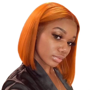 13x4 Swiss Full Lace Frontal Ginger Straight Bob Wigs 100% Virgin Human Hair