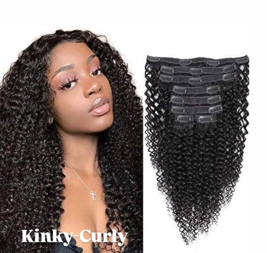 ✨Kinky Curly, 3A-3C Curly, & Deep curl Clipins Extension 150 Grams Grade 15A,100% Premium Human Hair with cuticle Intact!